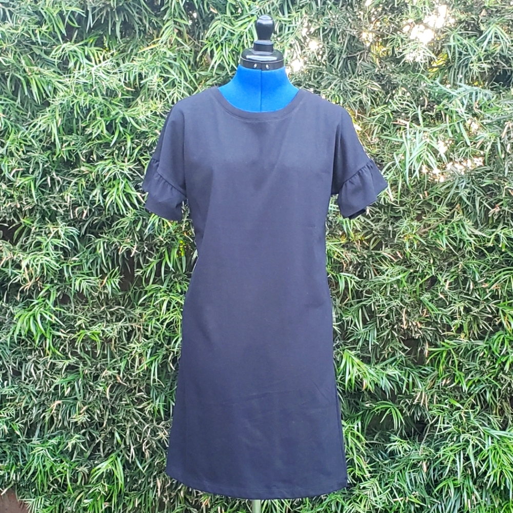 Casual Black Shift Dress